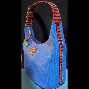 Dooney & Bourke Blue Striped Bucket Purse Bag